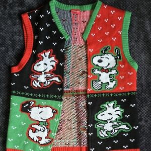 Peanuts Red and Green Knit Vest
